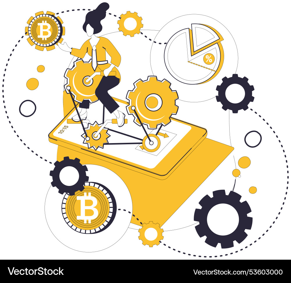 Bitcoin mining algorithm architect designs Bitcoin mining algorithm architect designs vector image