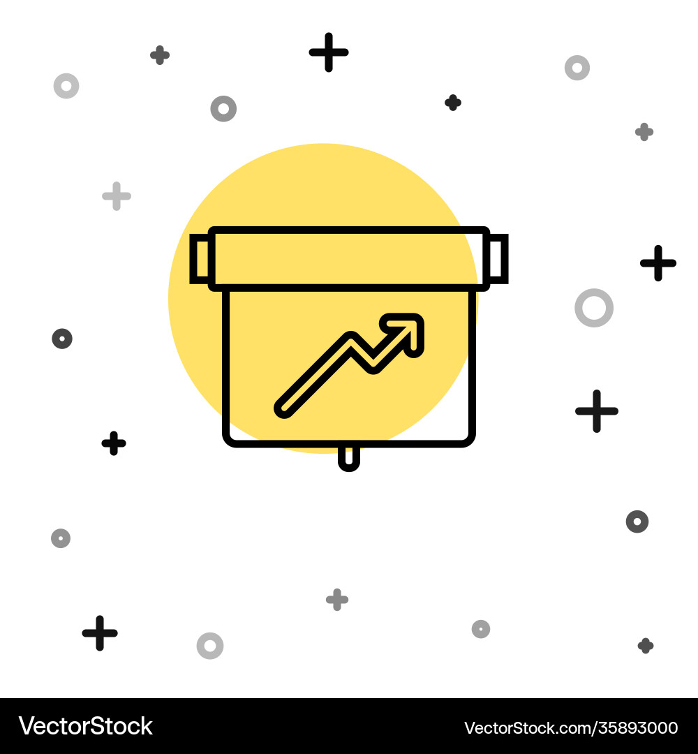 Black line board with graph chart icon isolated Black line board with graph chart icon isolated vector image