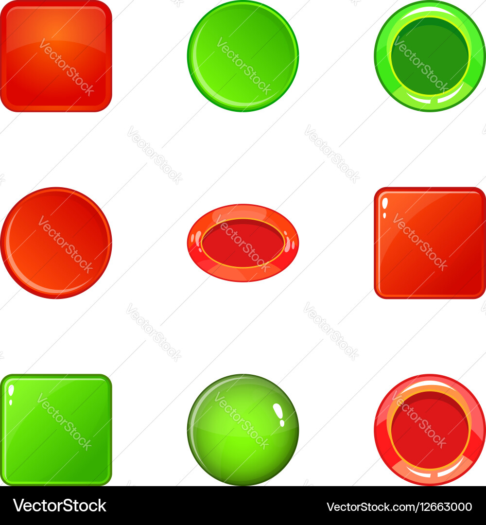 Button Icon Set - Modern Style vector image