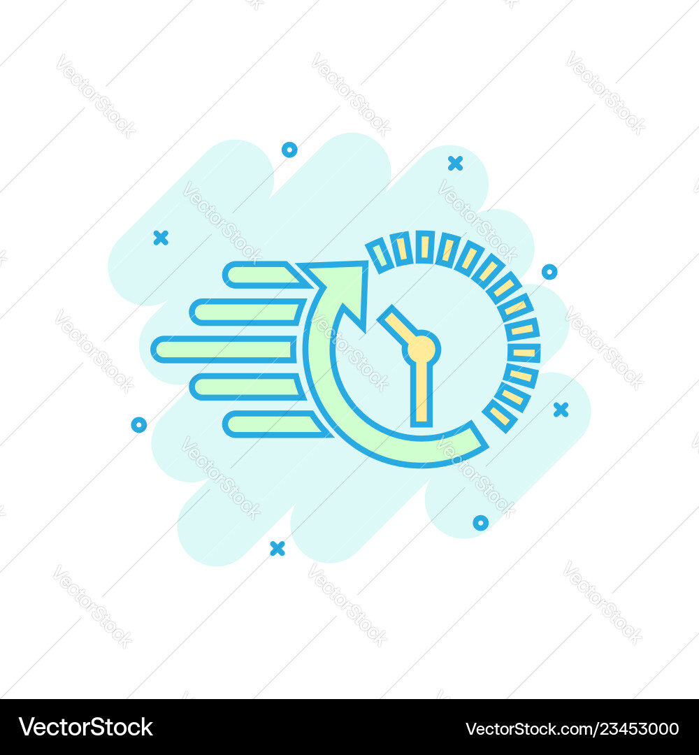 Clock countdown icon in comic style time – Royalty-Free Vector ...
