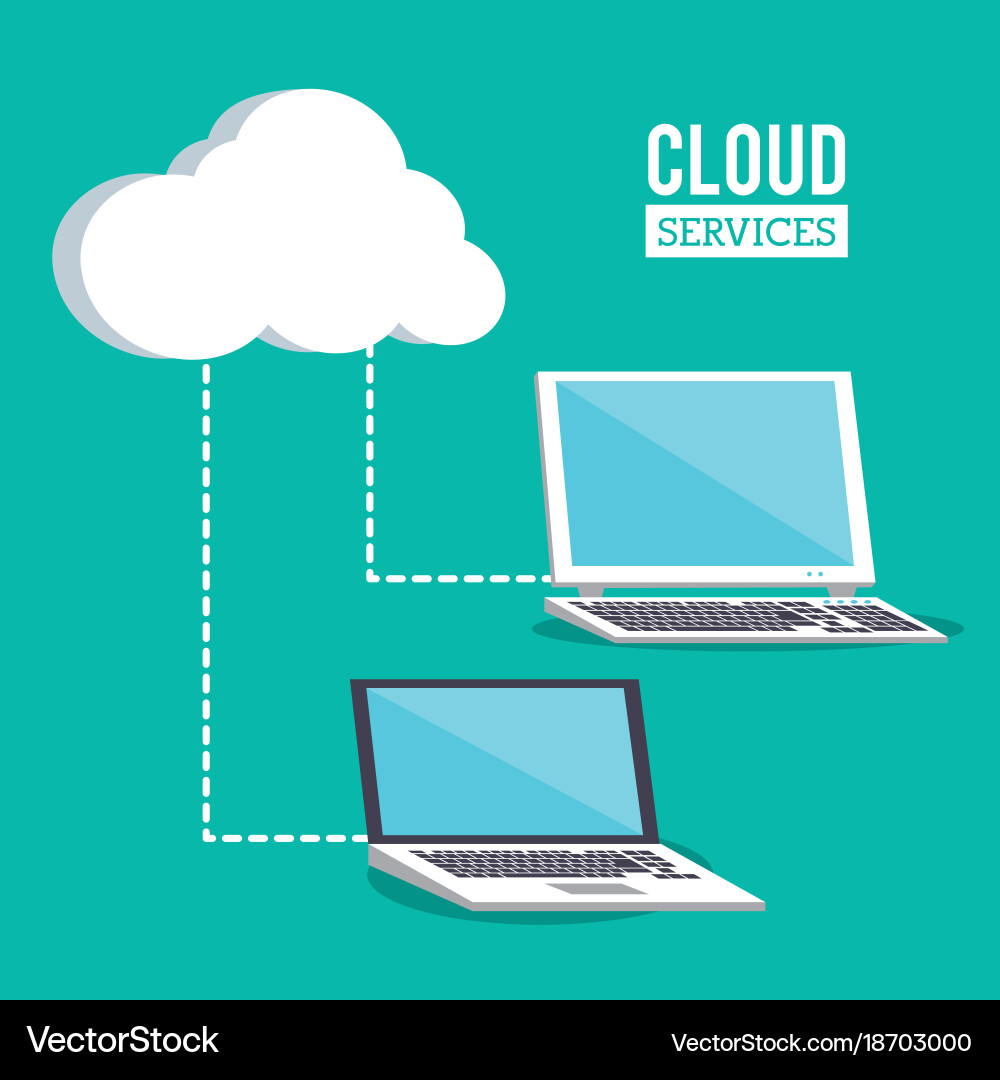 Cloud computing services vector image