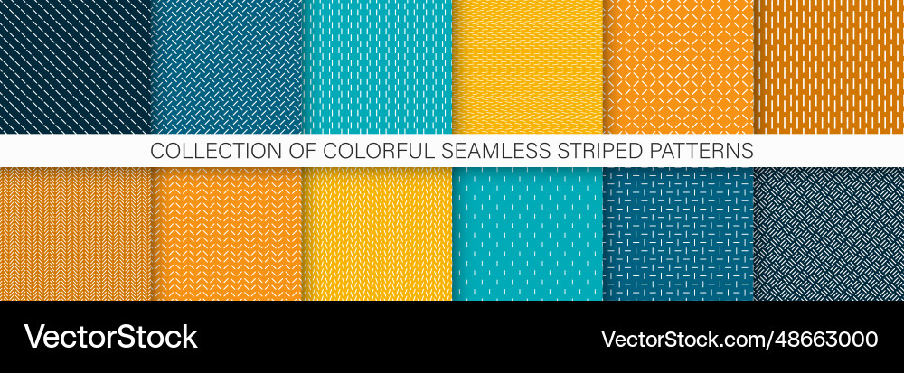 Collection of colorful dash minimalistic seamless Collection of colorful dash minimalistic seamless vector image