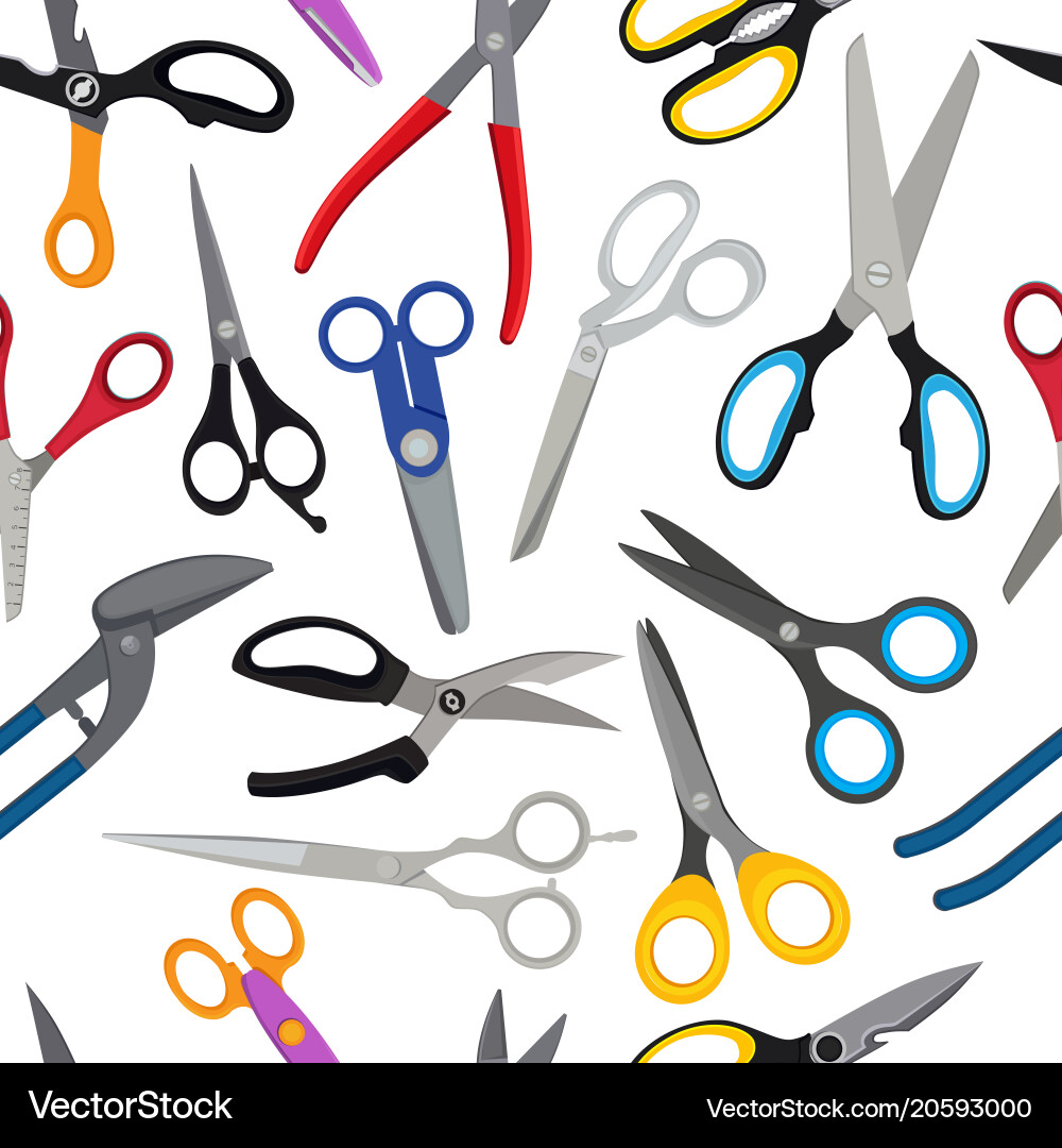 Colorful Scissors Pattern vector image