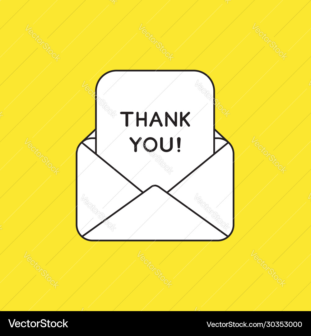 Concept open envelope mail with thank you Vector Image