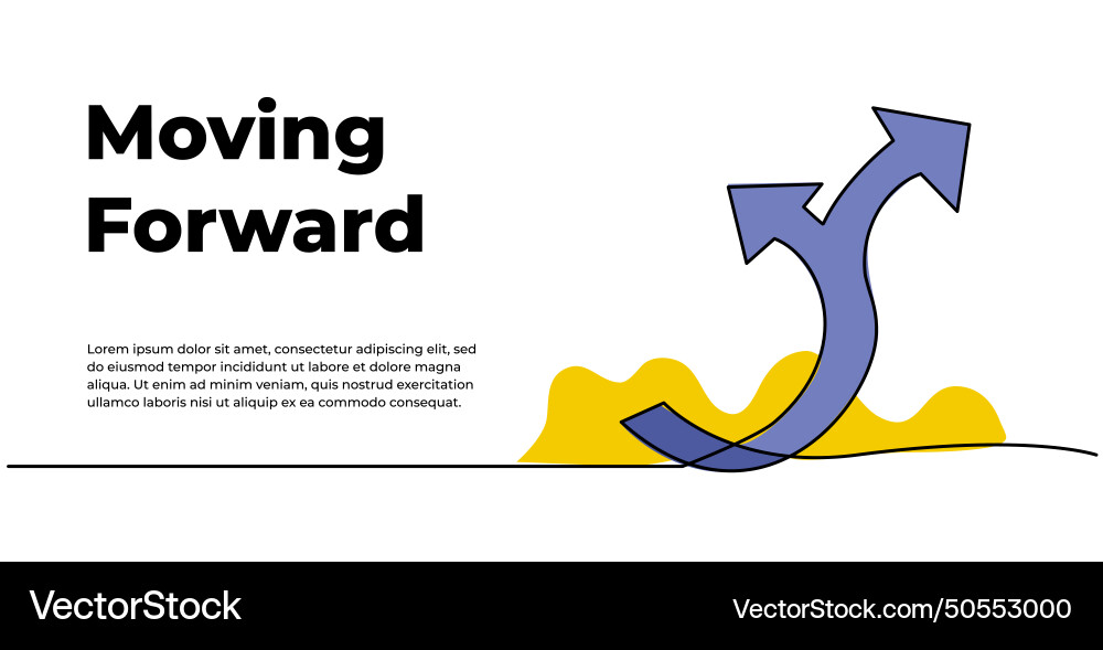 Continuous line design of two arrows pointing up Vector Image