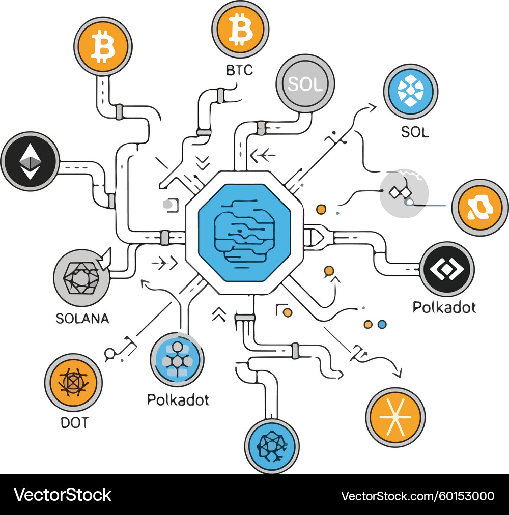 Cryptocurrency Network Diagram – Royalty-Free Vector | VectorStock