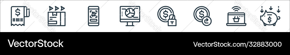 Ecommerce line icons linear set quality Ecommerce line icons linear set quality vector image