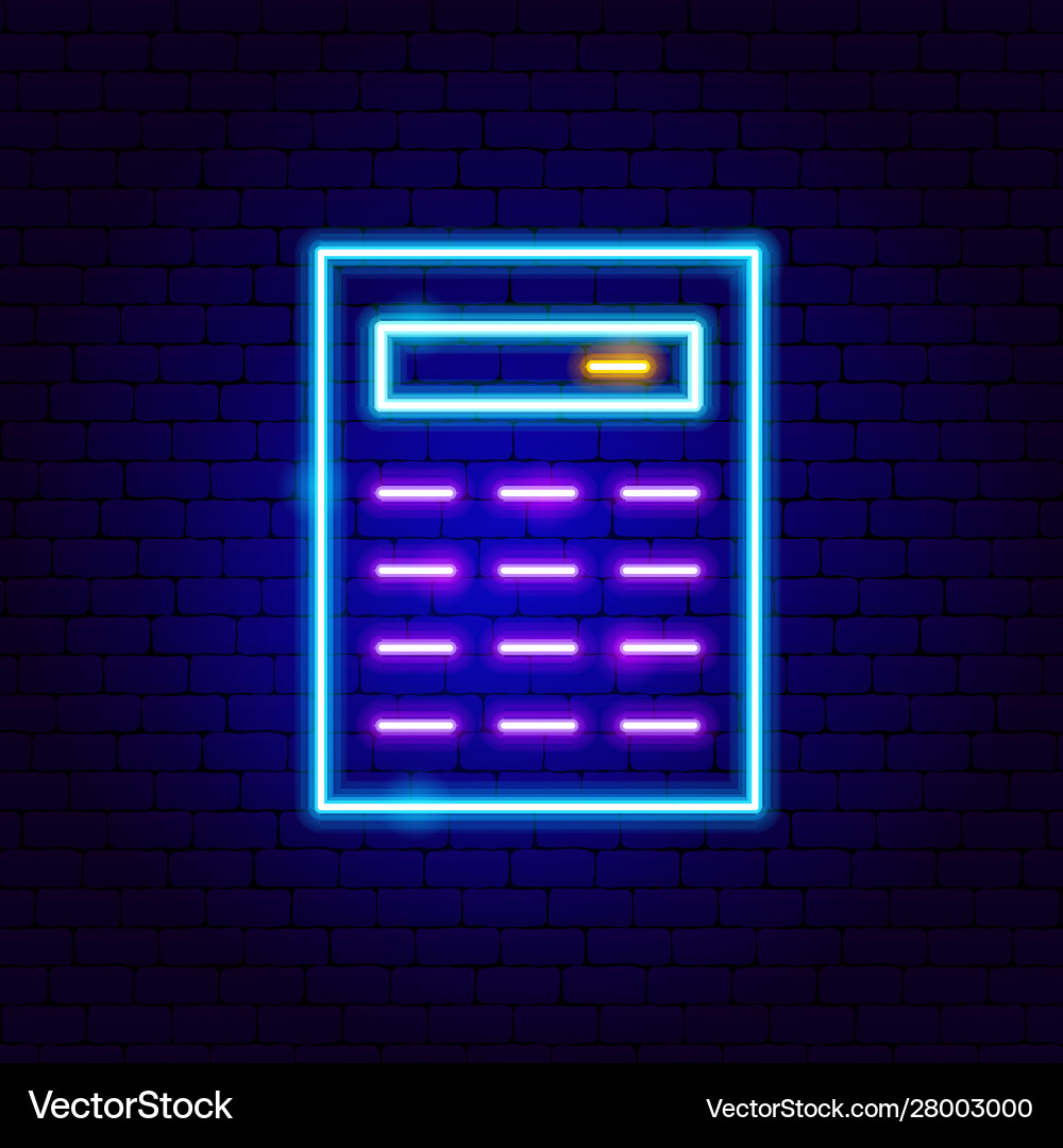 Finanzrechner Neon Finanzrechner Neon vektorbild