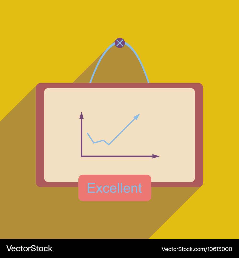 Flat web icon with long shadow graph board vector image