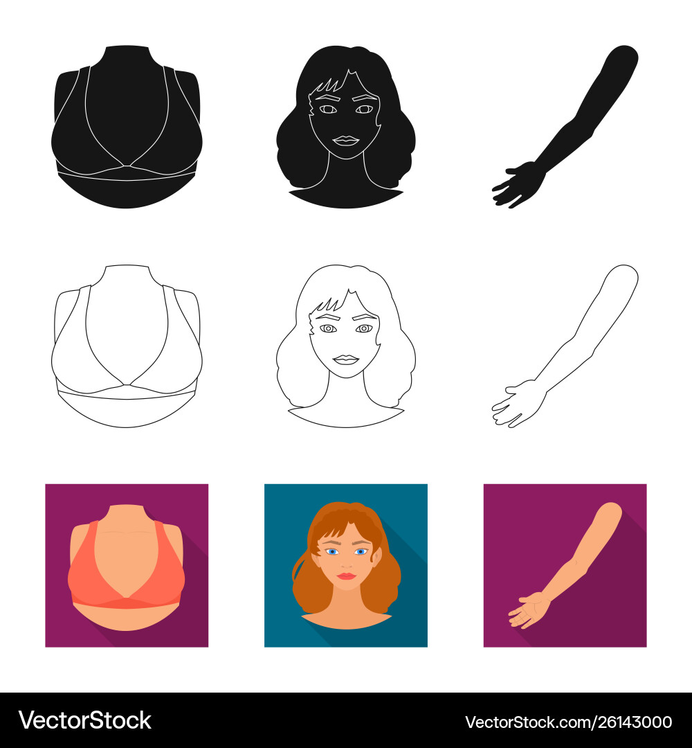 Isolated object body and part sign collection Isolated object body and part sign collection vector image