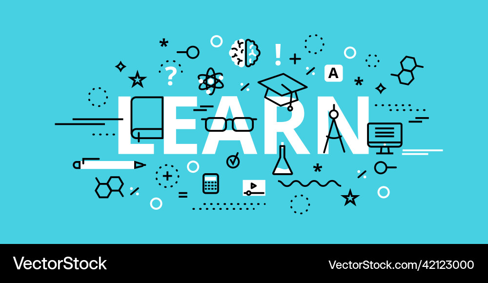 Learn concept for graphic and web design Learn concept for graphic and web design Vector Image