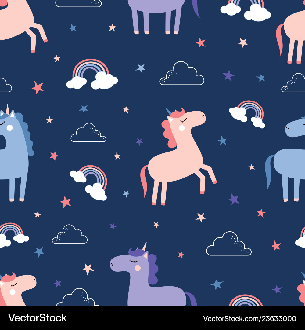 Magical Unicorn Pattern vector image