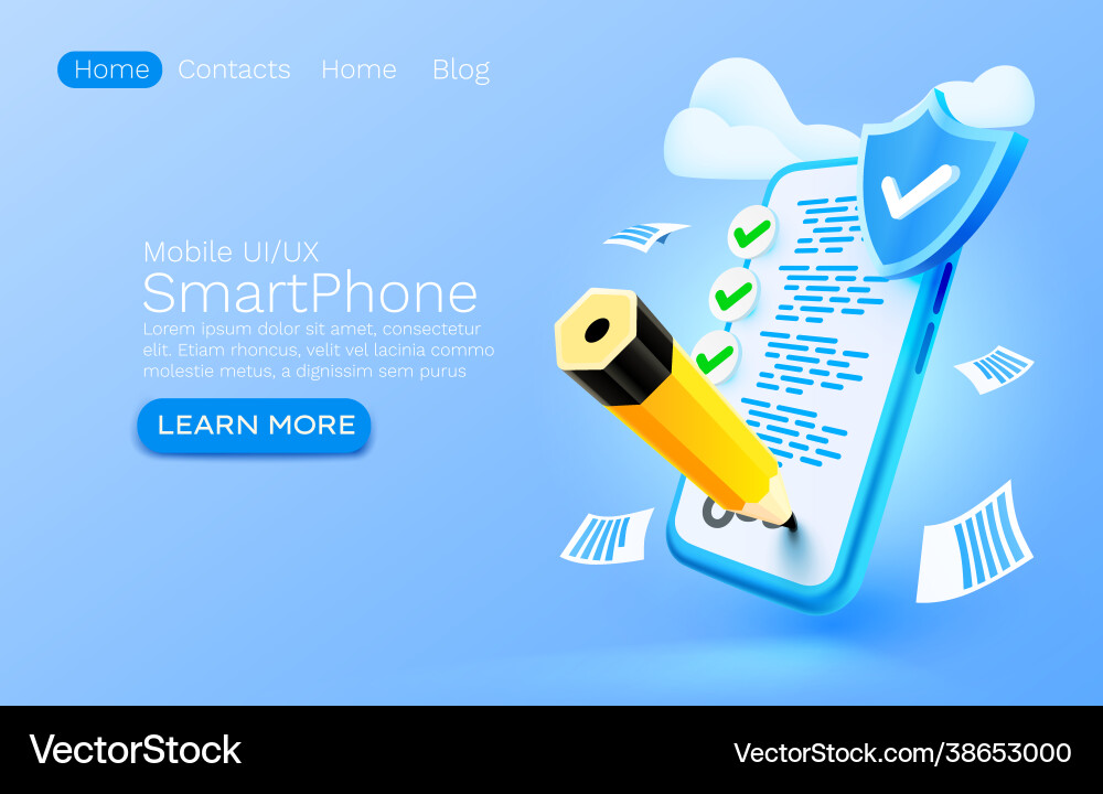 Mobile document check list service organization Mobile document check list service organization vector image