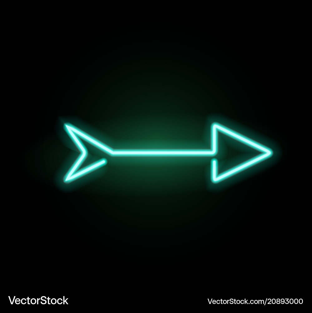 Neon glowing arrow pointer Neon glowing arrow pointer vector image