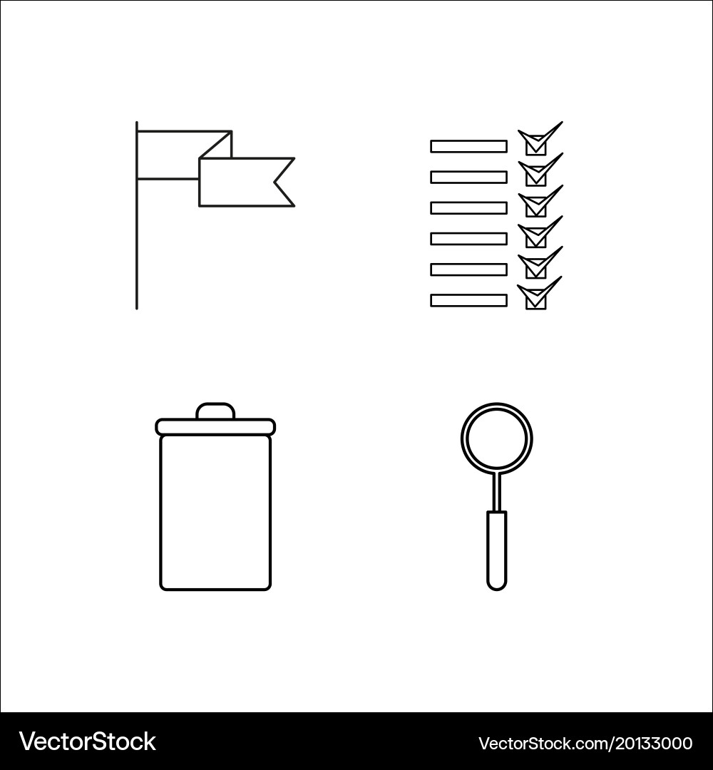 Office simple linear icon setsimple outline icons vector image