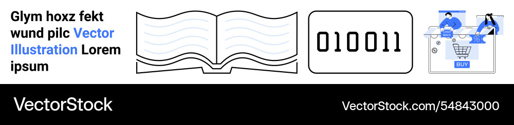 Open book binary code and abstract infographic Open book binary code and abstract infographic vector image