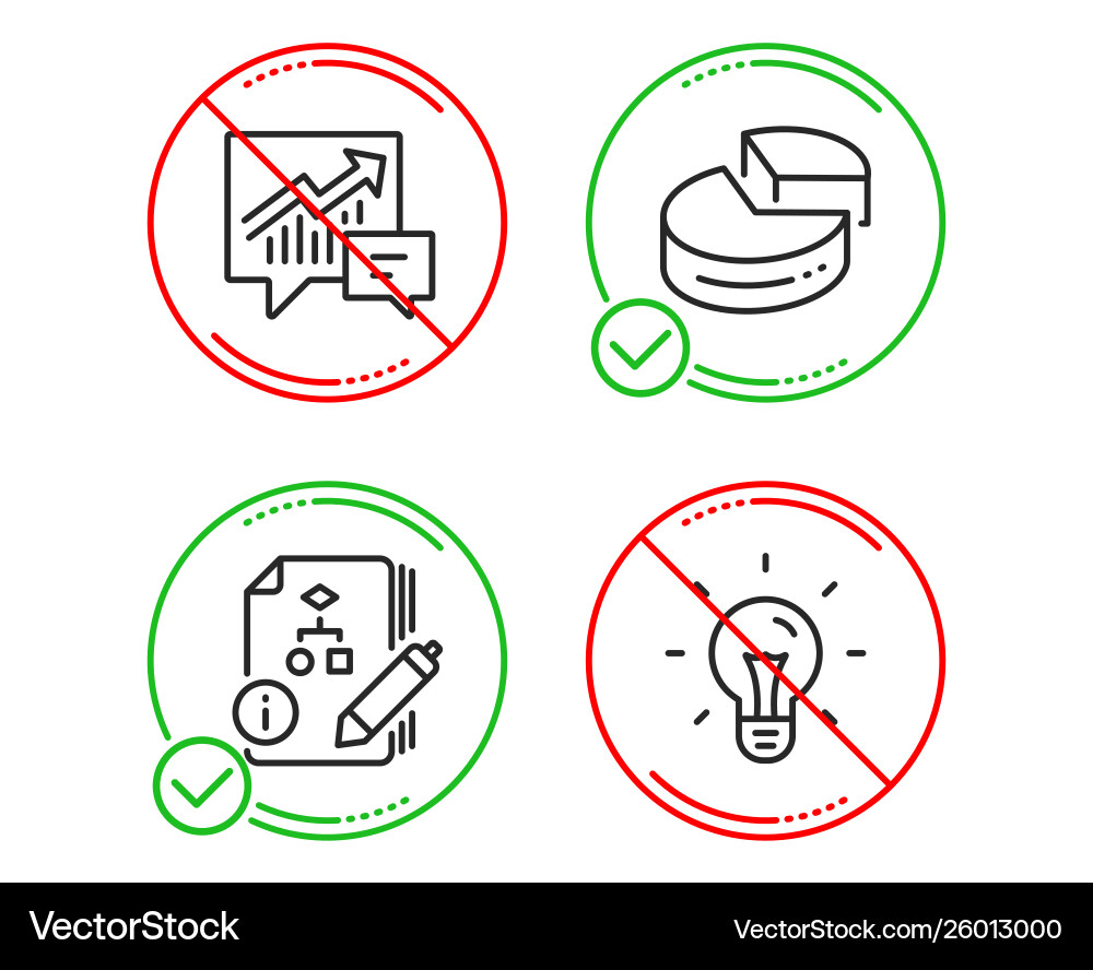 Pie chart accounting and algorithm icons set Pie chart accounting and algorithm icons set vector image