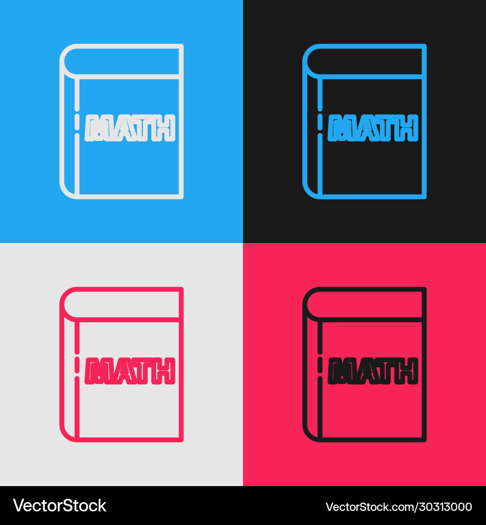 Pop art line triangle math icon isolated on color Pop art line triangle math icon isolated on color vector image
