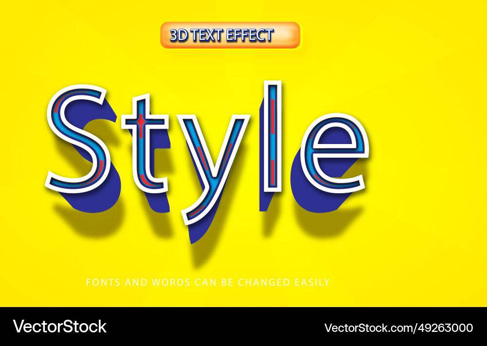 Pop style pattern 3d editable text effect vector image
