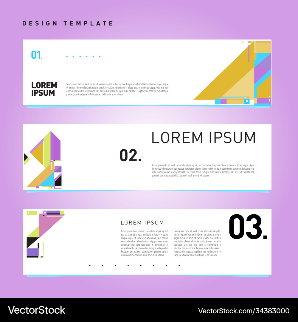 Set abstract banner web design template retro Set abstract banner web design template retro Vector Image