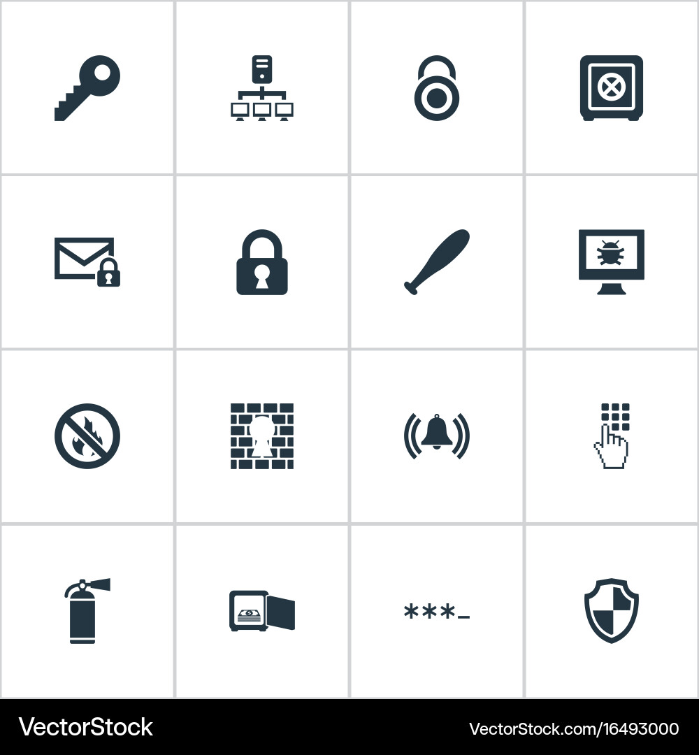 Set of simple secure icons Vector Image
