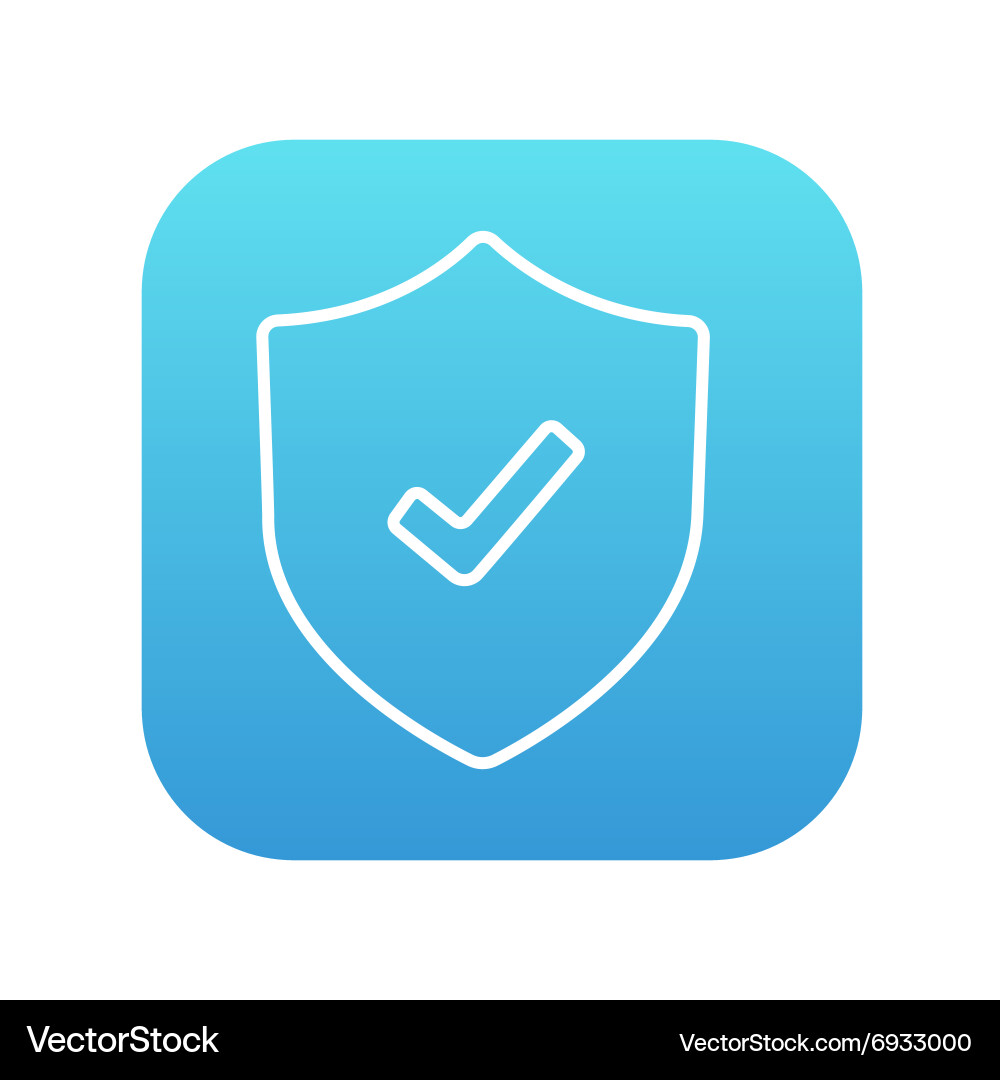 Shield with check mark line icon Vector Image