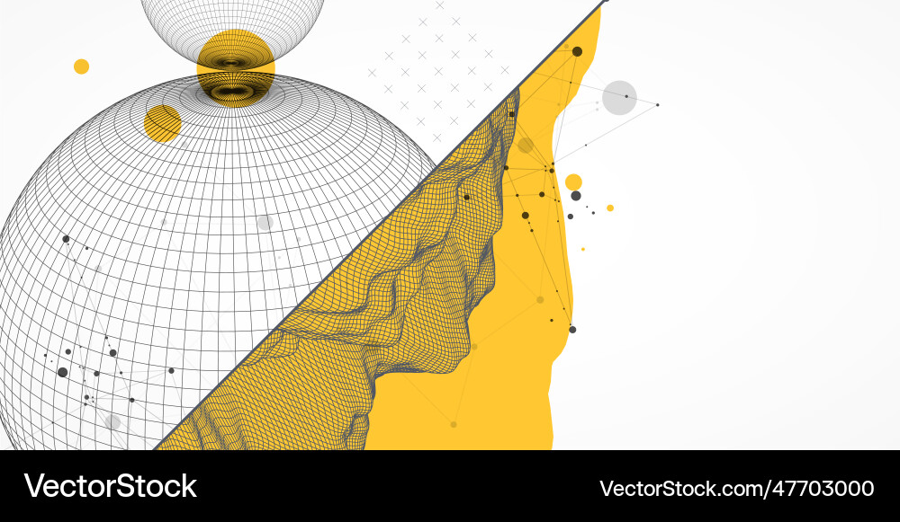 Sphere theme with connected lines in technology Sphere theme with connected lines in technology vector image
