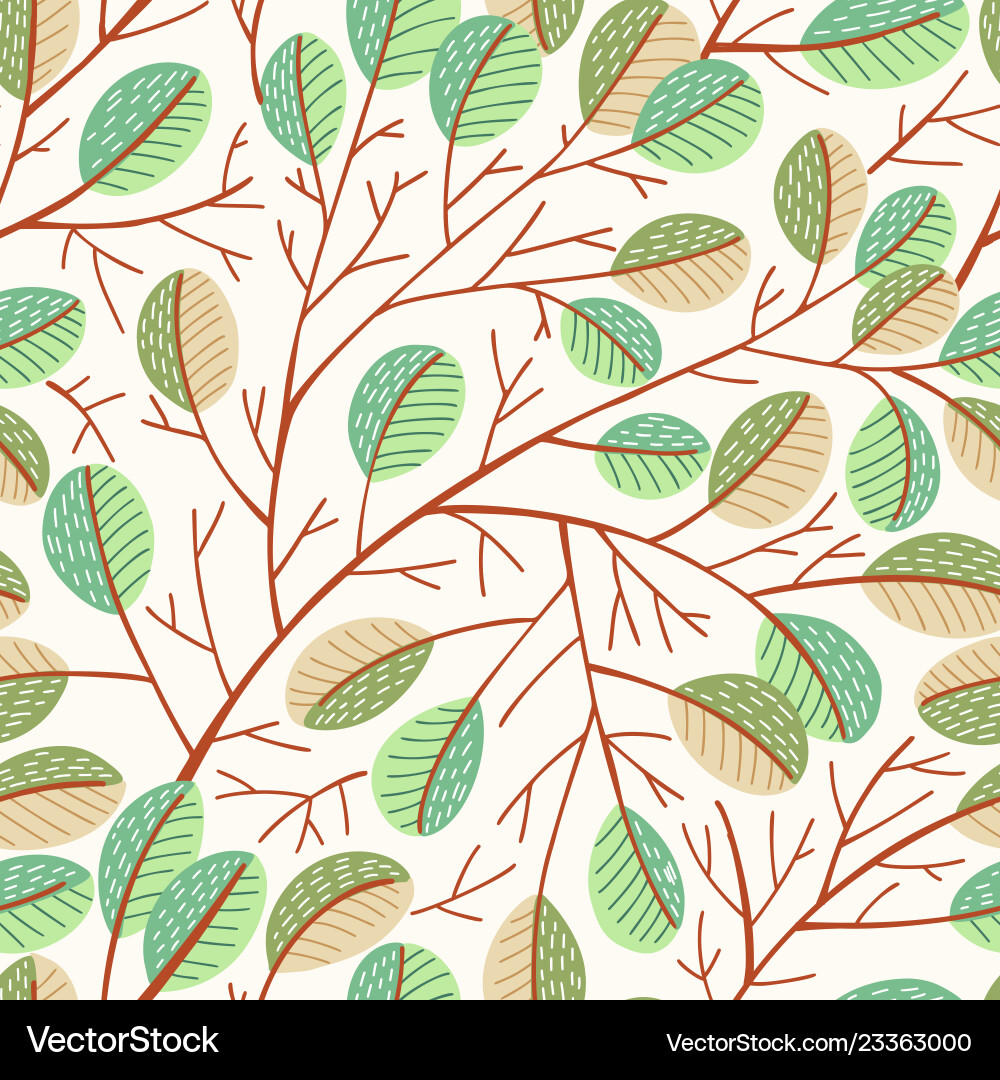 Spring Tree Leaf Pattern vector image