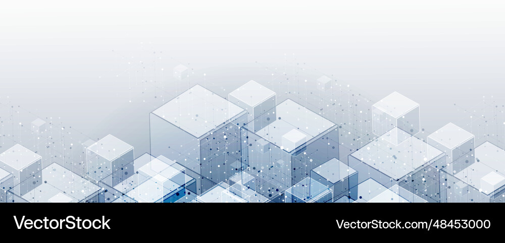 Technology banner design with hexagons abstract Technology banner design with hexagons abstract vector image