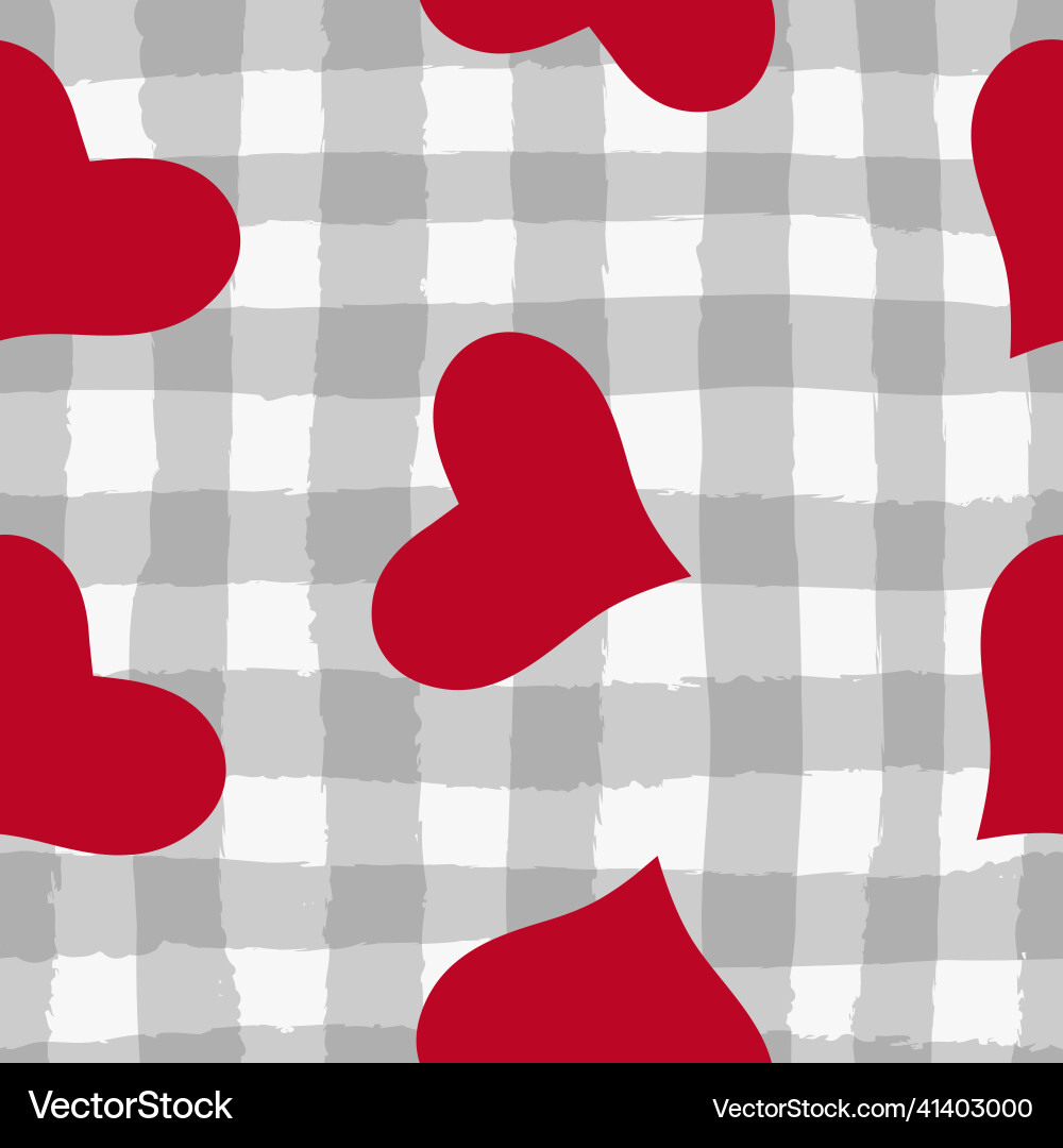 Valentines repeat pattern with big red Valentines repeat pattern with big red vector image