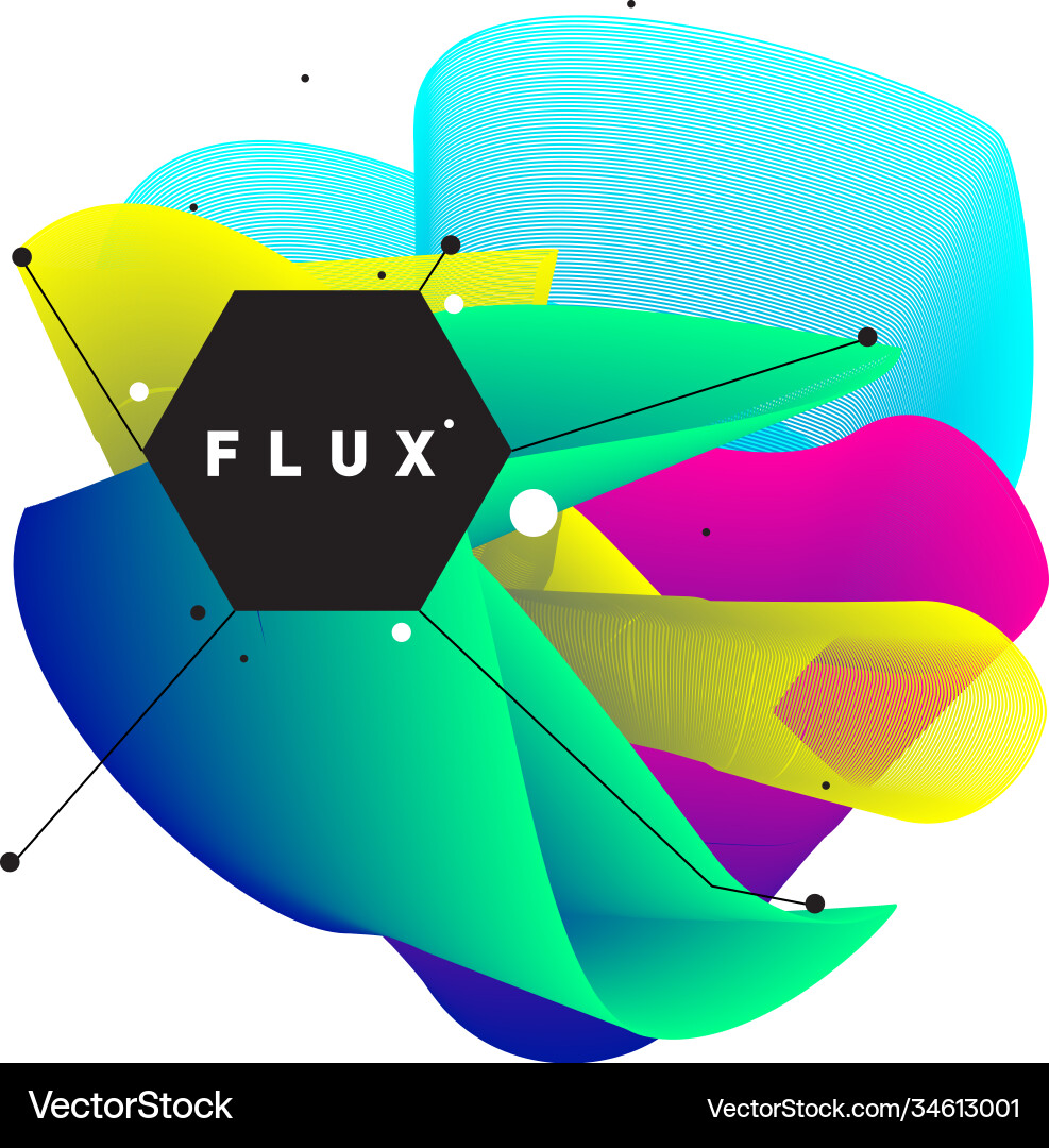 3d colorful wave background dynamic flux effect 3d colorful wave background dynamic flux effect Vector Image