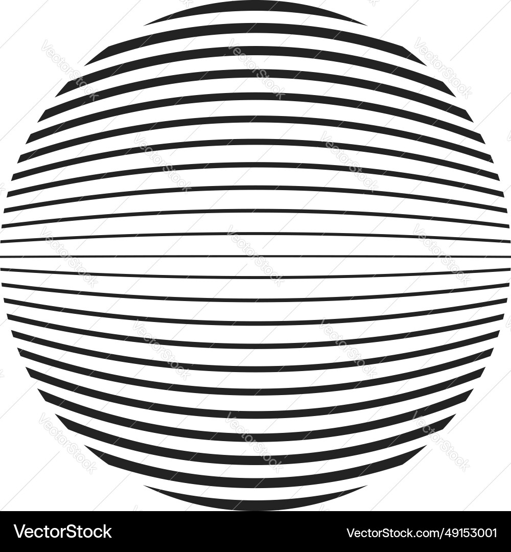 Ball or sphere shape with variable thickness lines Ball or sphere shape with variable thickness lines vector image