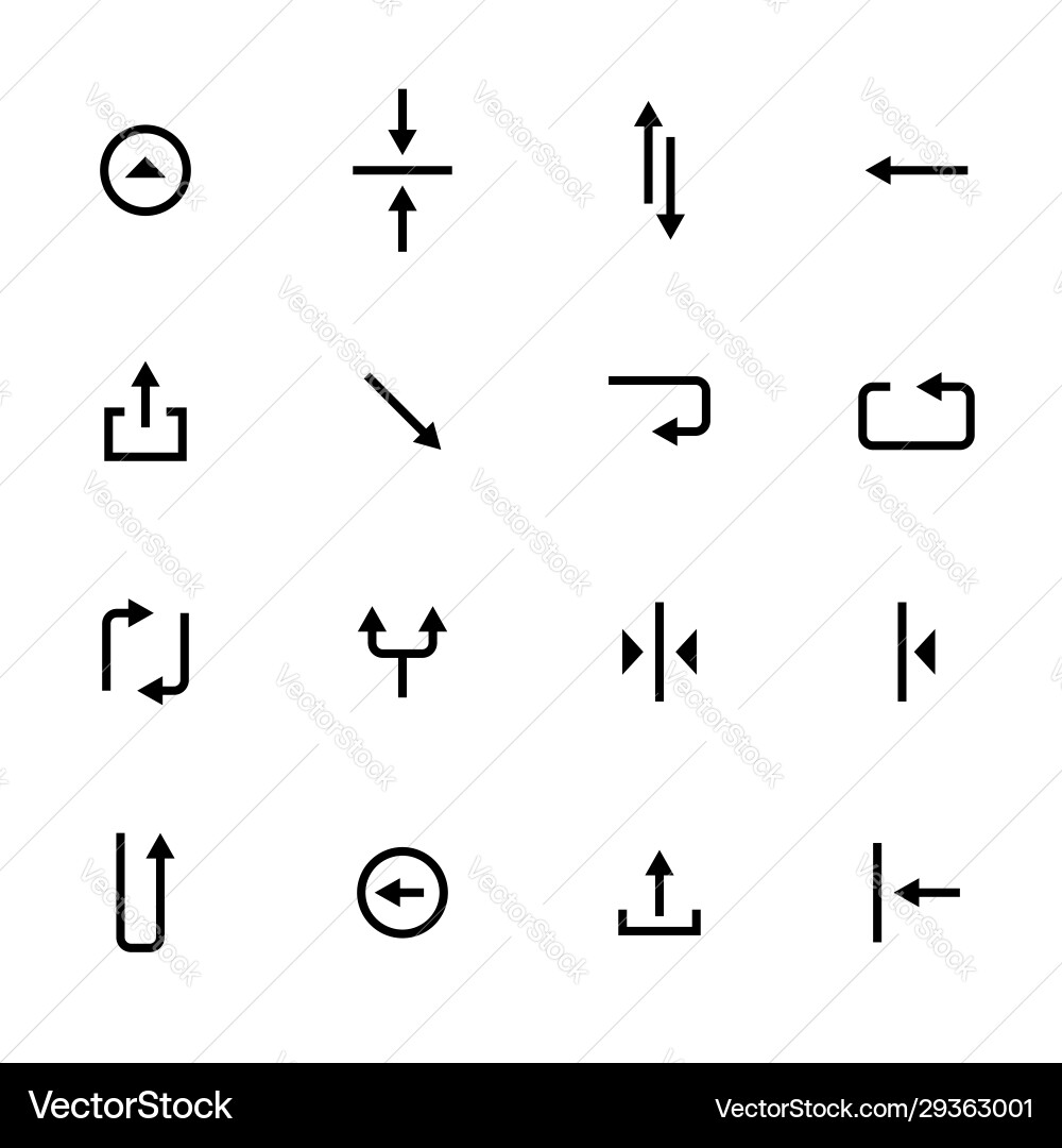 Black arrows icon set pointers for navigation Black arrows icon set pointers for navigation vector image