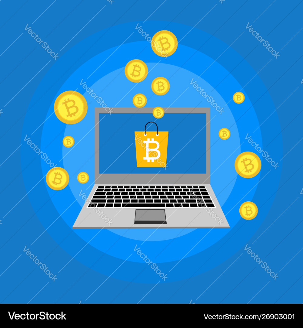 Blockchain scheme mining crypto currency server Vector Image