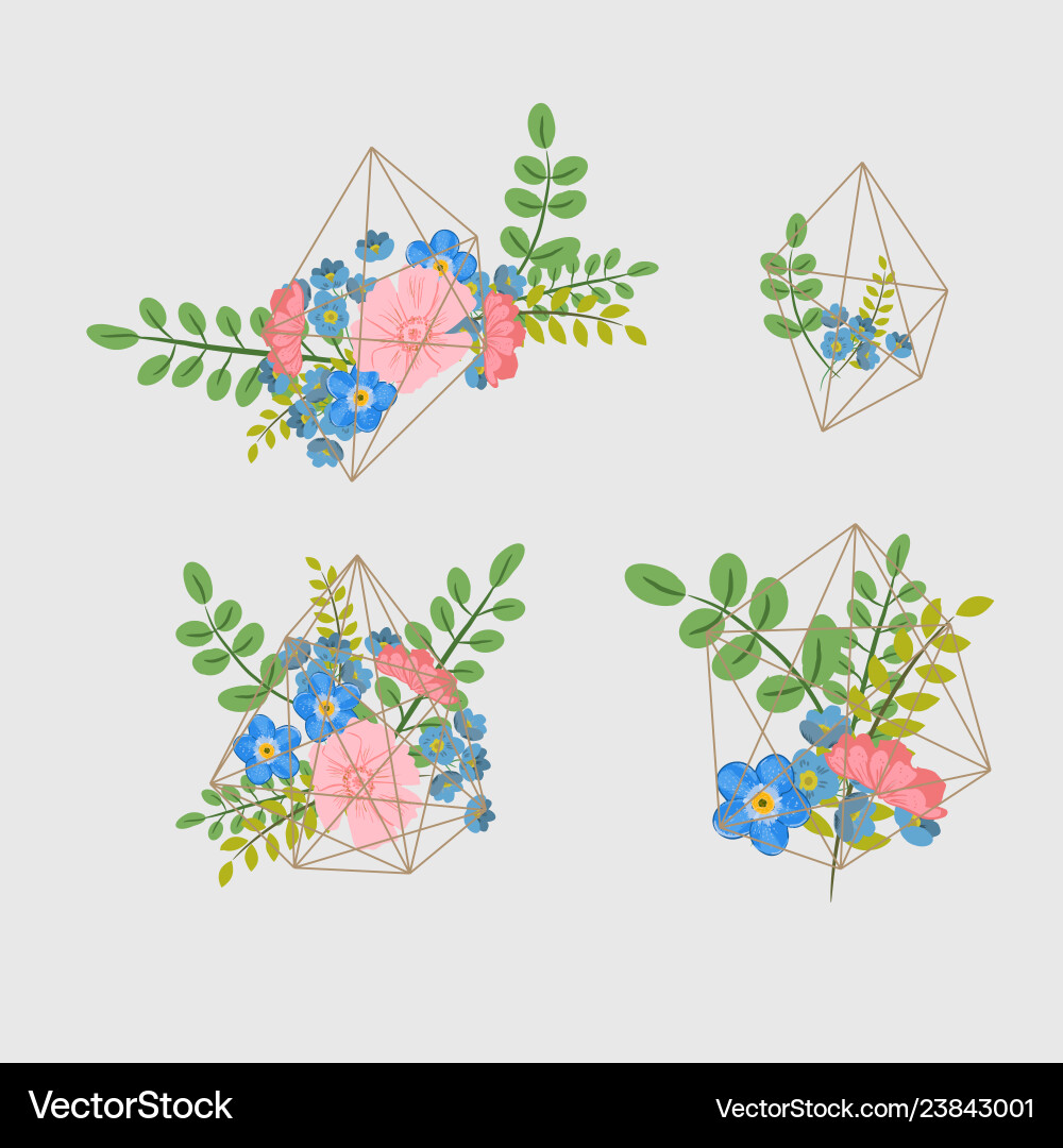 Creative card with geometric contour crystal Creative card with geometric contour crystal vector image