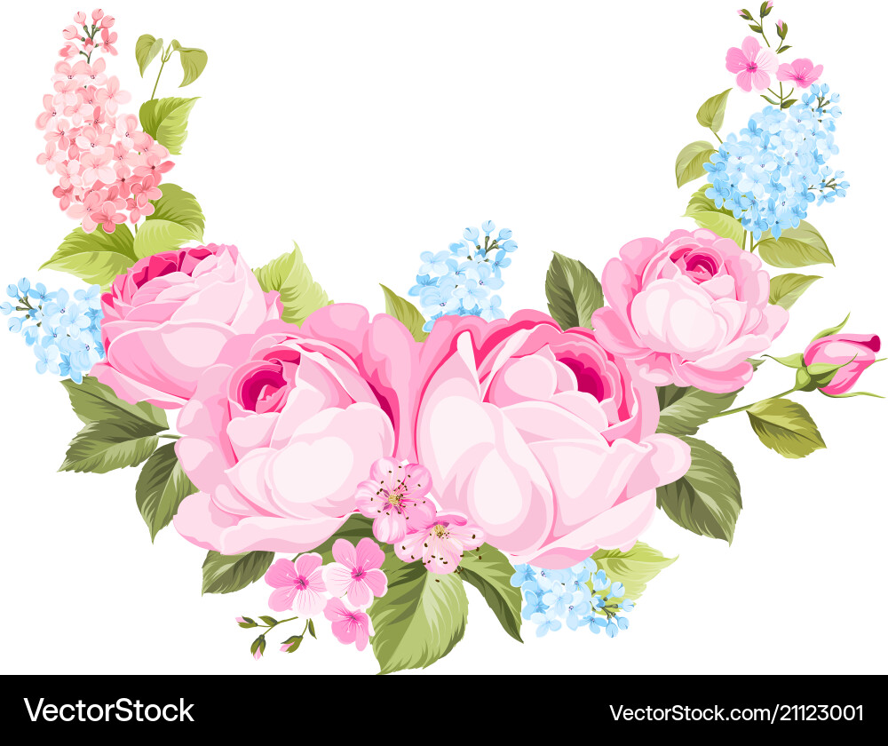 Elegant Rose Garland Vector Image