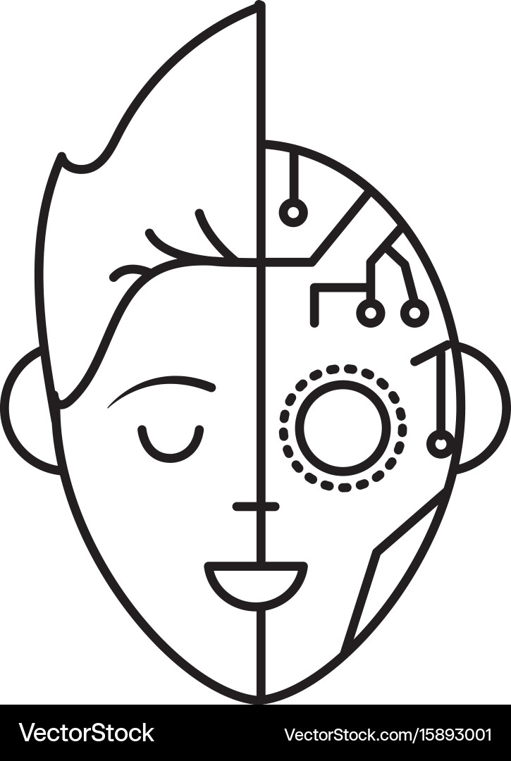 Line boy head in interface connection system vector image