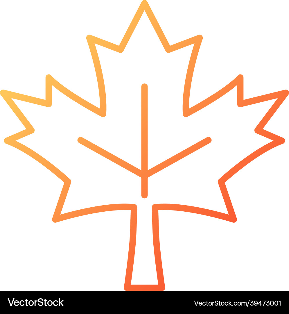 Maple leaf gradient linear icon Maple leaf gradient linear icon vector image