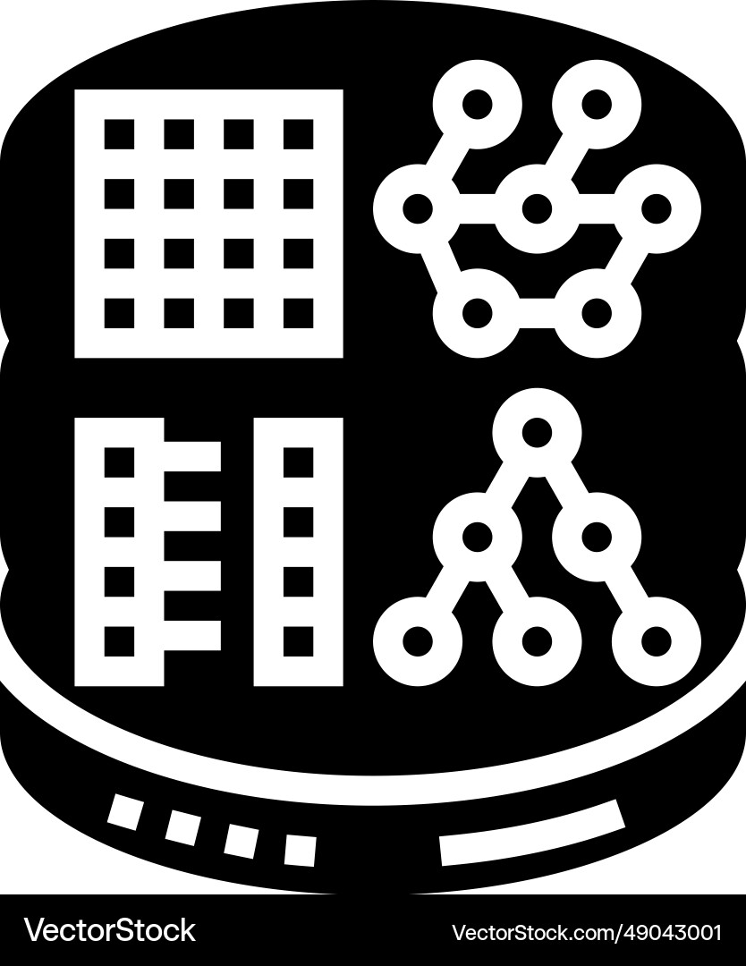 Nosql database glyph icon Nosql database glyph icon vector image