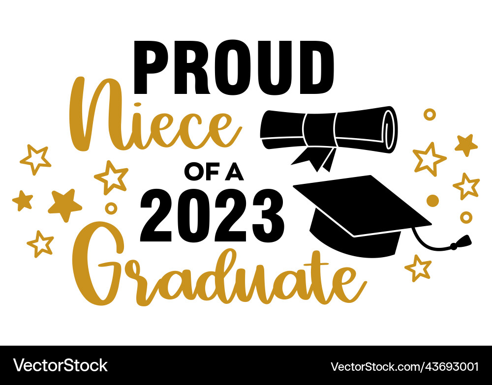 Proud niece eines 2023 Absolventen trendy Proud niece eines 2023 Absolventen trendy vektorbild