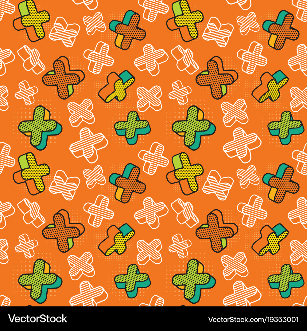 Seamless pattern colorful with 3d vector image