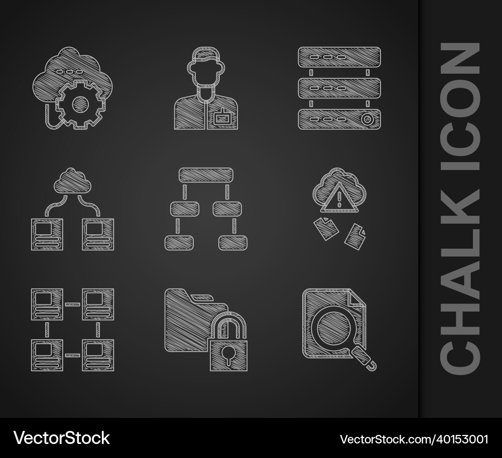 Set hierarchy organogram chart folder and lock Set hierarchy organogram chart folder and lock vector image