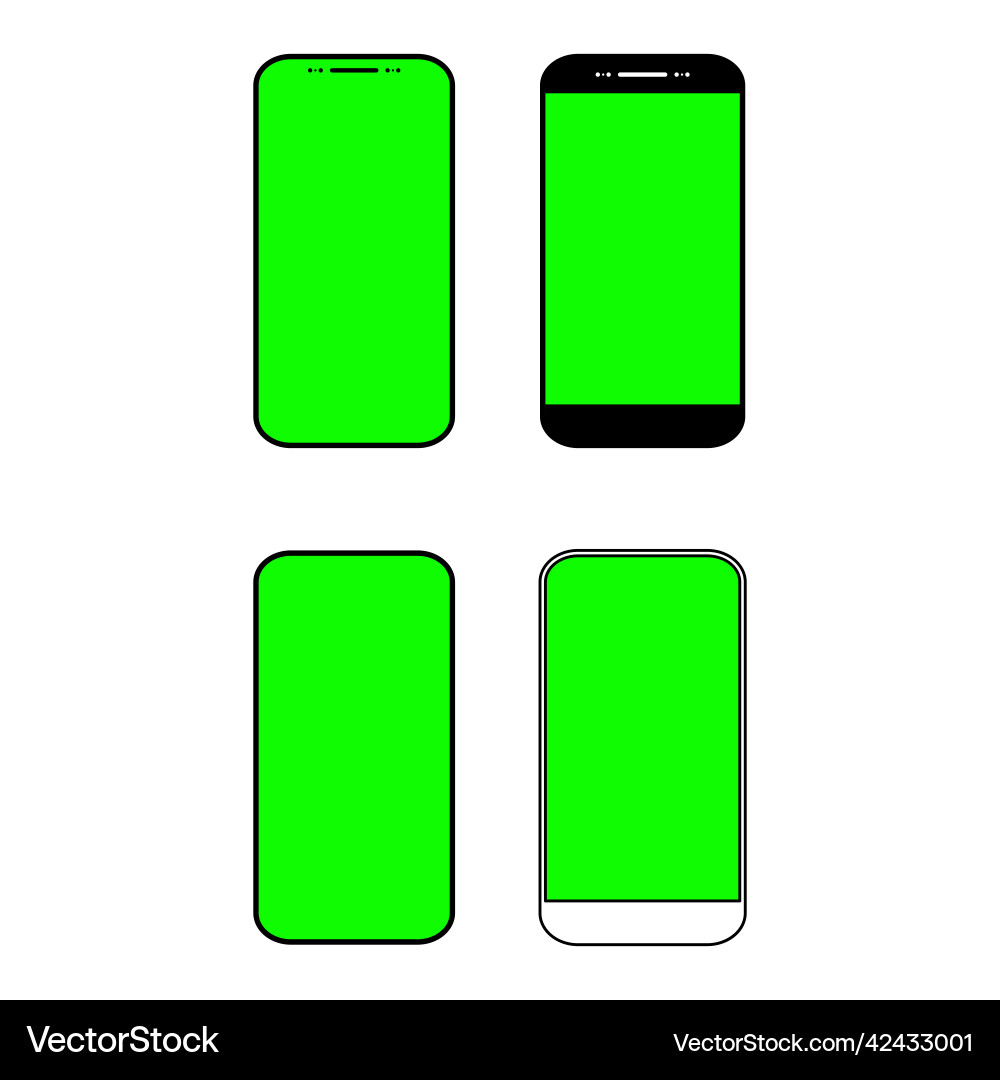 Set of green screen blank background empty Set of green screen blank background empty vector image
