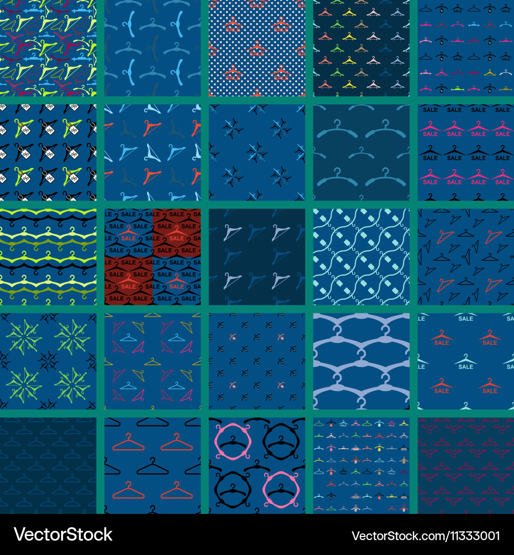 Set of hanger pattern on dark background vector image