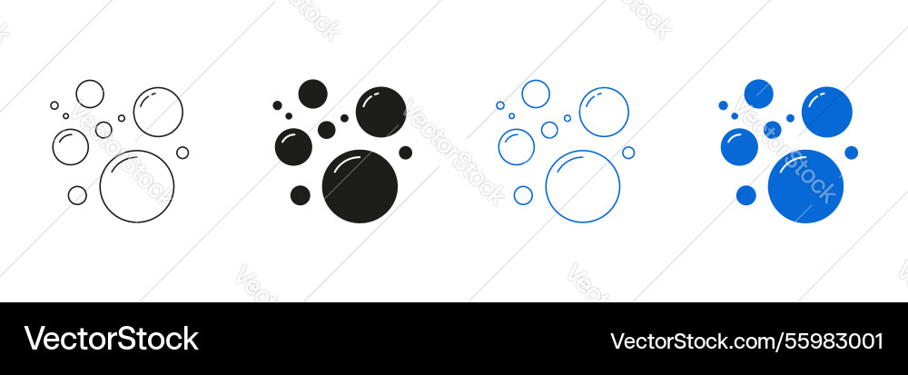 Soap bubbles and floating foam line solid icon Soap bubbles and floating foam line solid icon vector image