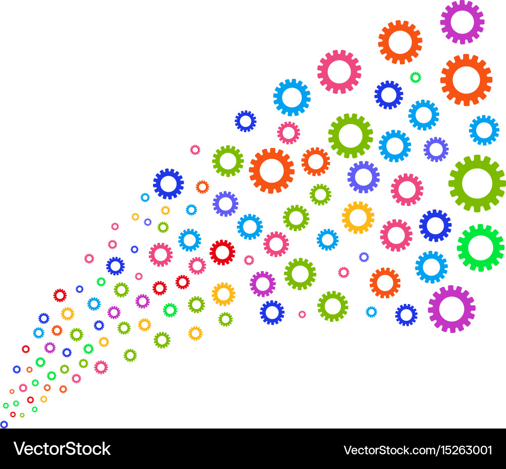Source stream of gear vector image