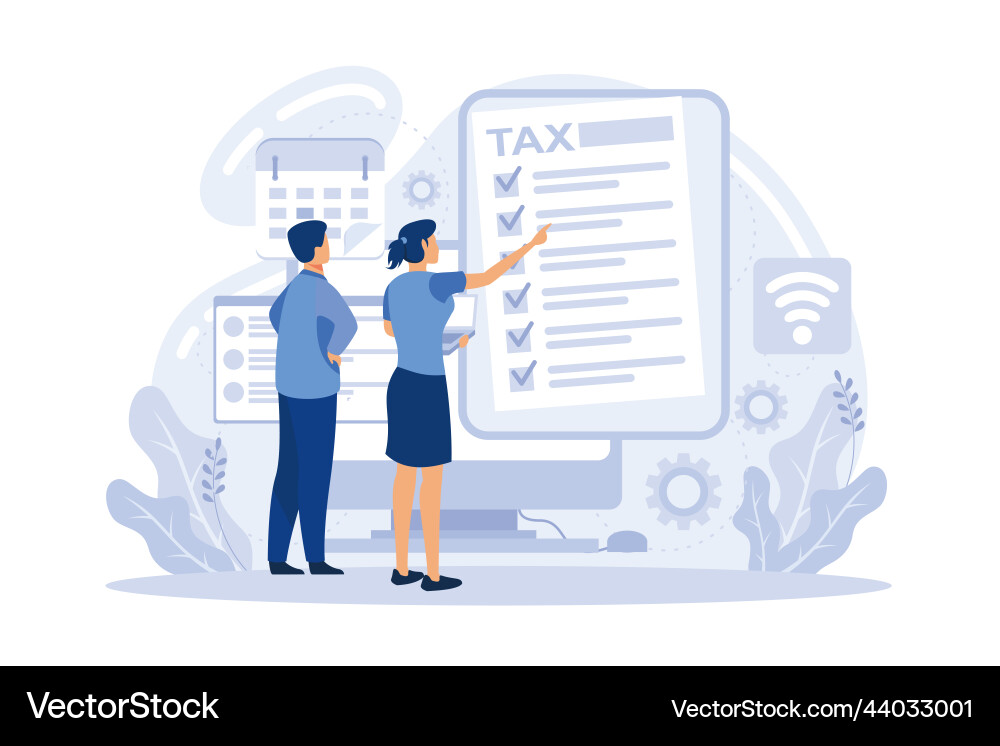 Tax software program desktop filing Tax software program desktop filing vector image