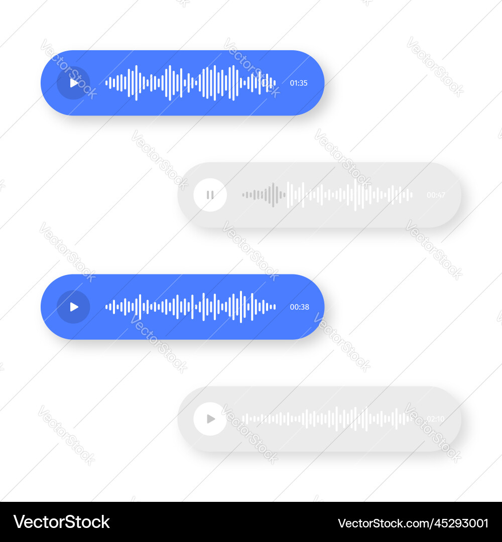 Voice messaging with sound wave and chat vector image