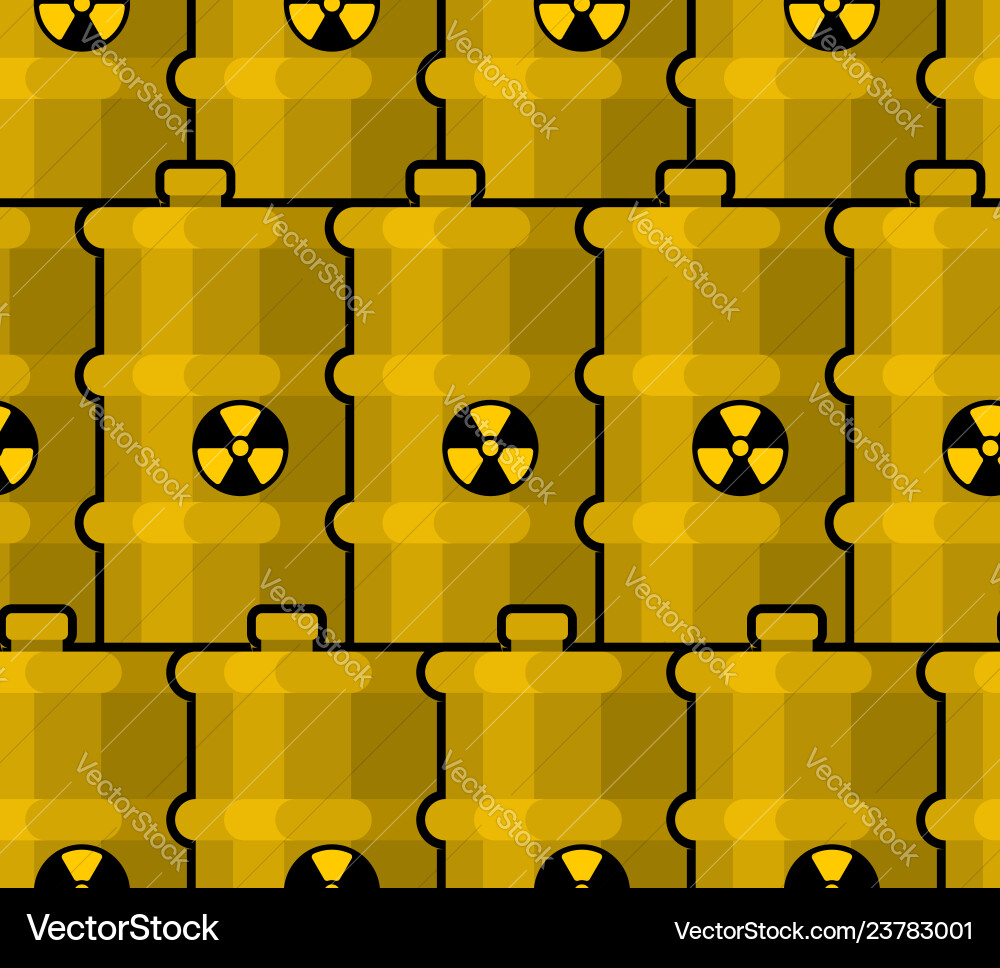 Yellow barrel with poisonous waste pattern Yellow barrel with poisonous waste pattern vector image