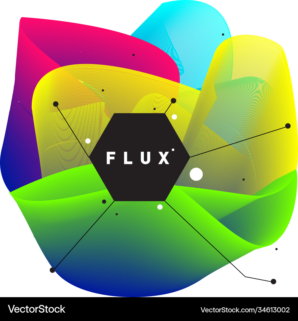 3d colorful wave background dynamic flux effect 3d colorful wave background dynamic flux effect Vector Image